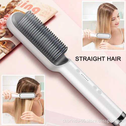 Hot Comb New PTC Heating Hair Straightener Brush Hair Electric Hair Comb Brush Ceramic Straight Curler Styling Tool